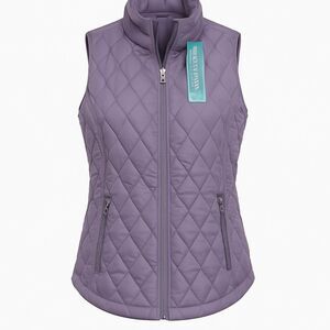 Free Country Lavender Quilted Puffer Vest Women’s Sz Med NWT